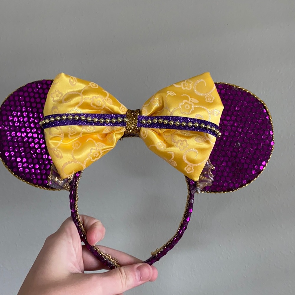 Purple and Gold sequin Minnie Ear Headband Disney